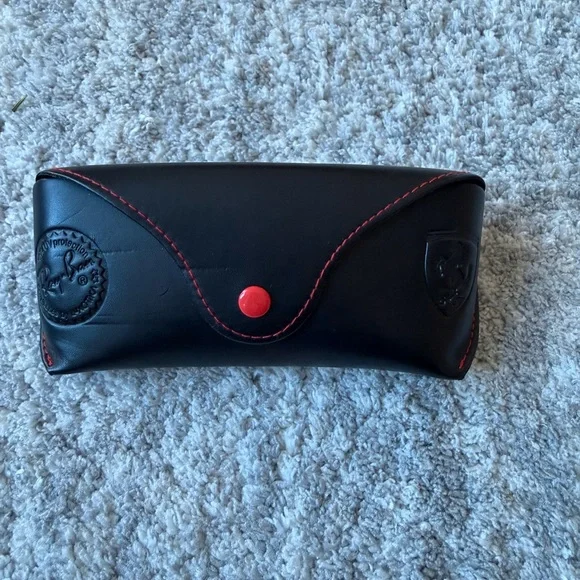 Ray-ban x Ferrari Sunglasses Case with Red Stitching - Picture 1 of 4